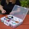 Everything Mary Plastic Craft & Hobby Storage Box with 30 Compartments – Clear & Gray Organizer for Beads, Jewelry, Sewing Supplies, & DIY Tools
